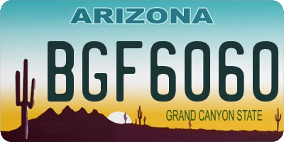 AZ license plate BGF6060