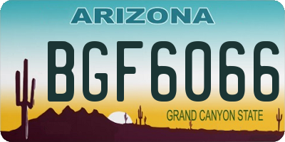 AZ license plate BGF6066