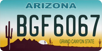 AZ license plate BGF6067