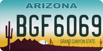 AZ license plate BGF6069