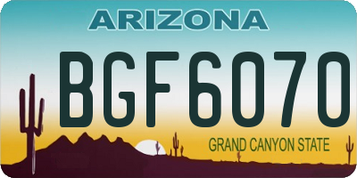 AZ license plate BGF6070
