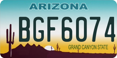 AZ license plate BGF6074