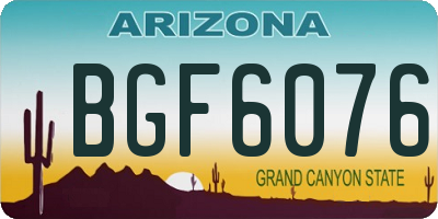 AZ license plate BGF6076
