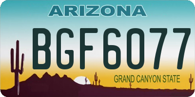 AZ license plate BGF6077