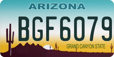 AZ license plate BGF6079