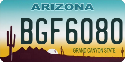 AZ license plate BGF6080