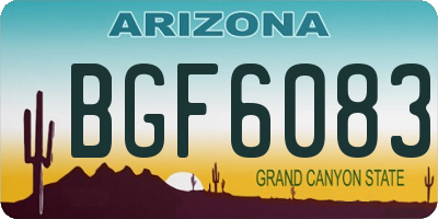 AZ license plate BGF6083