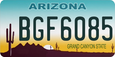 AZ license plate BGF6085