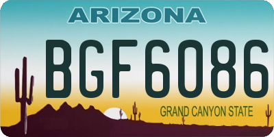 AZ license plate BGF6086