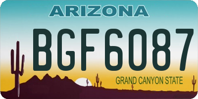 AZ license plate BGF6087