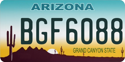 AZ license plate BGF6088