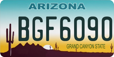 AZ license plate BGF6090