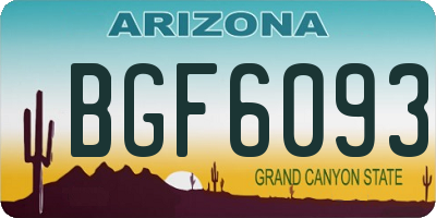 AZ license plate BGF6093