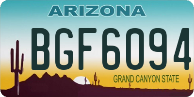 AZ license plate BGF6094