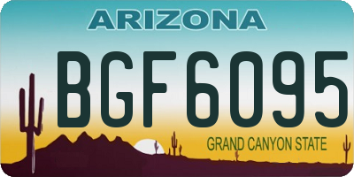 AZ license plate BGF6095
