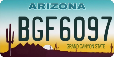 AZ license plate BGF6097