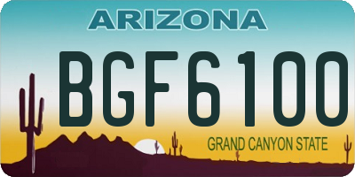 AZ license plate BGF6100