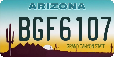 AZ license plate BGF6107