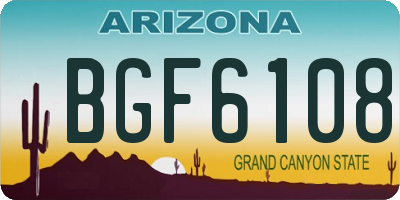 AZ license plate BGF6108