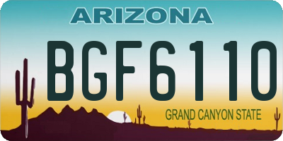 AZ license plate BGF6110