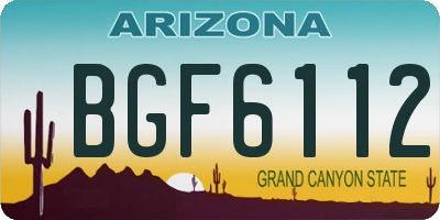 AZ license plate BGF6112