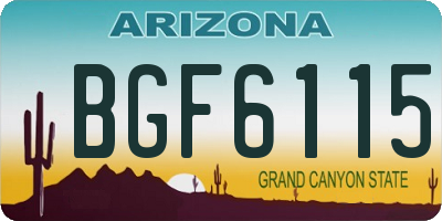 AZ license plate BGF6115