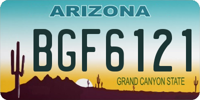 AZ license plate BGF6121