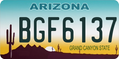 AZ license plate BGF6137