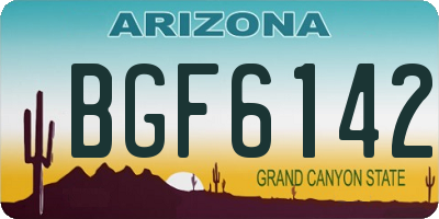 AZ license plate BGF6142