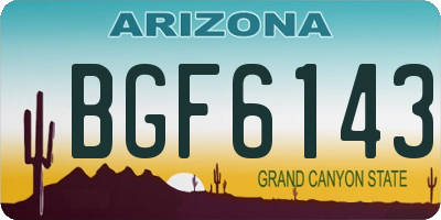 AZ license plate BGF6143