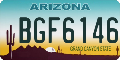 AZ license plate BGF6146
