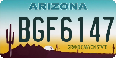 AZ license plate BGF6147