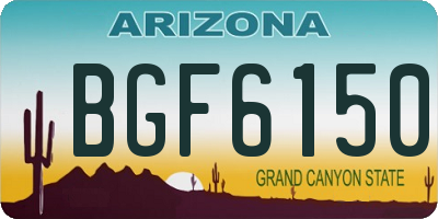 AZ license plate BGF6150