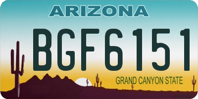 AZ license plate BGF6151