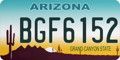 AZ license plate BGF6152