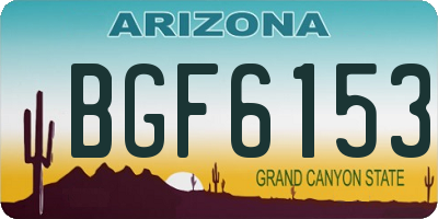 AZ license plate BGF6153