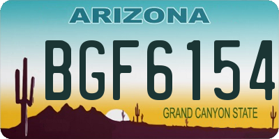 AZ license plate BGF6154