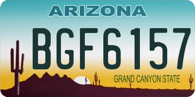 AZ license plate BGF6157