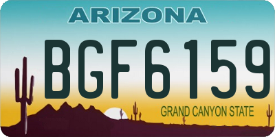 AZ license plate BGF6159