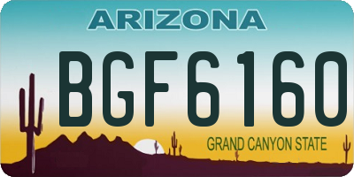 AZ license plate BGF6160