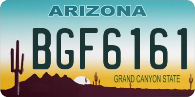 AZ license plate BGF6161