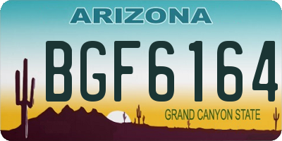 AZ license plate BGF6164