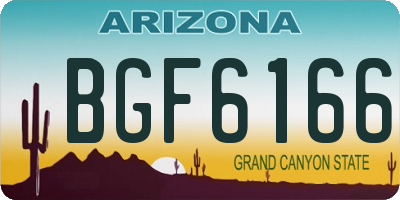 AZ license plate BGF6166