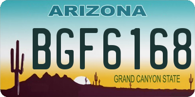 AZ license plate BGF6168