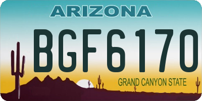AZ license plate BGF6170