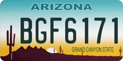 AZ license plate BGF6171