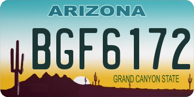 AZ license plate BGF6172