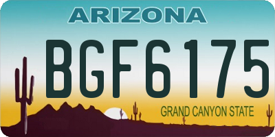 AZ license plate BGF6175