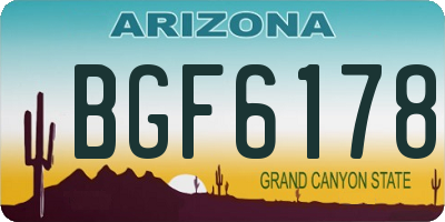 AZ license plate BGF6178