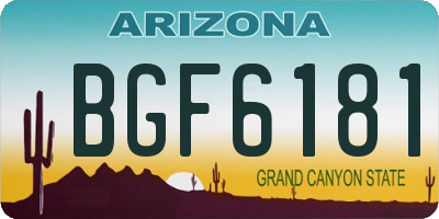 AZ license plate BGF6181